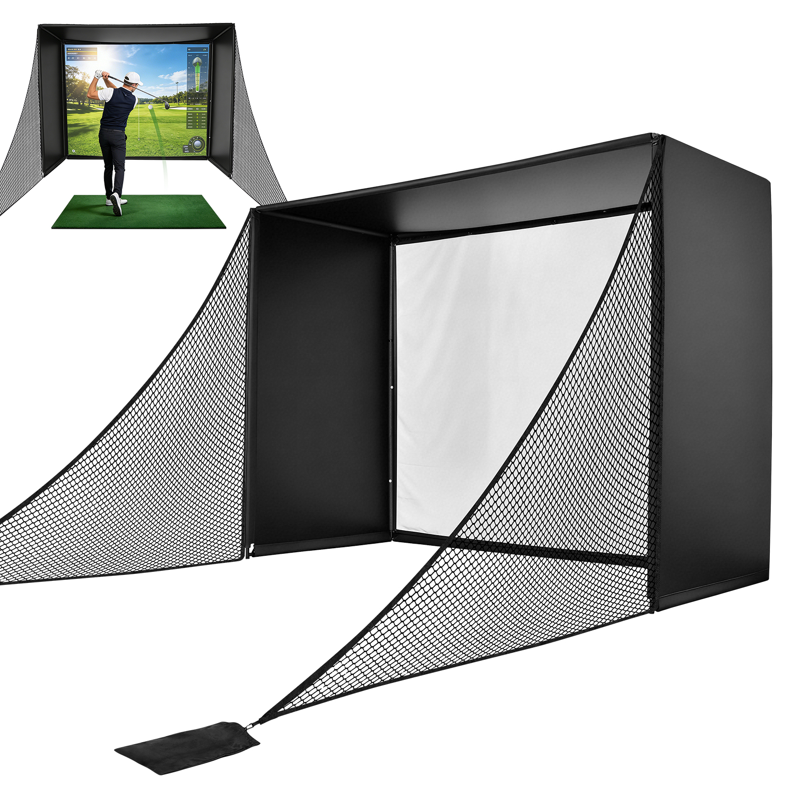 Heavy Equipment Simulator - Golf Simulator Enclosure Nets 10x8 Ft,