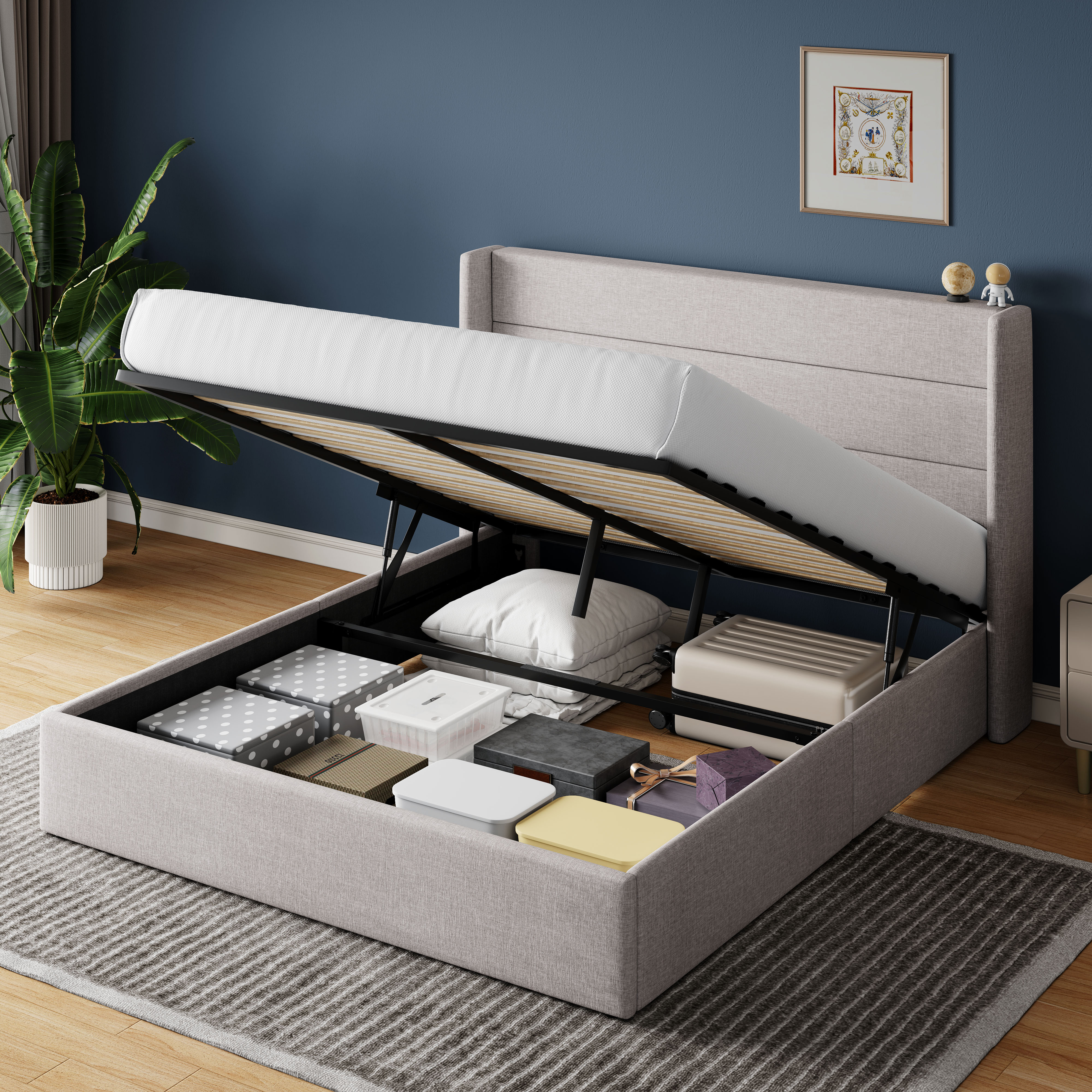 Hydraulic Floor Jack - HOOMIC Lift Up Storage Bed with