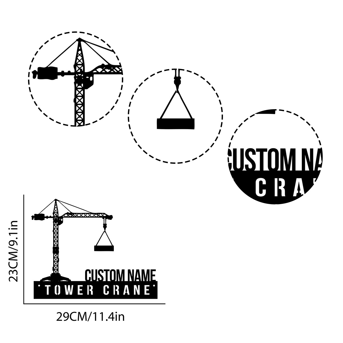 Custom Tower Crane Desk Name P - Heavy Equipment Sign 리뷰 및 가격