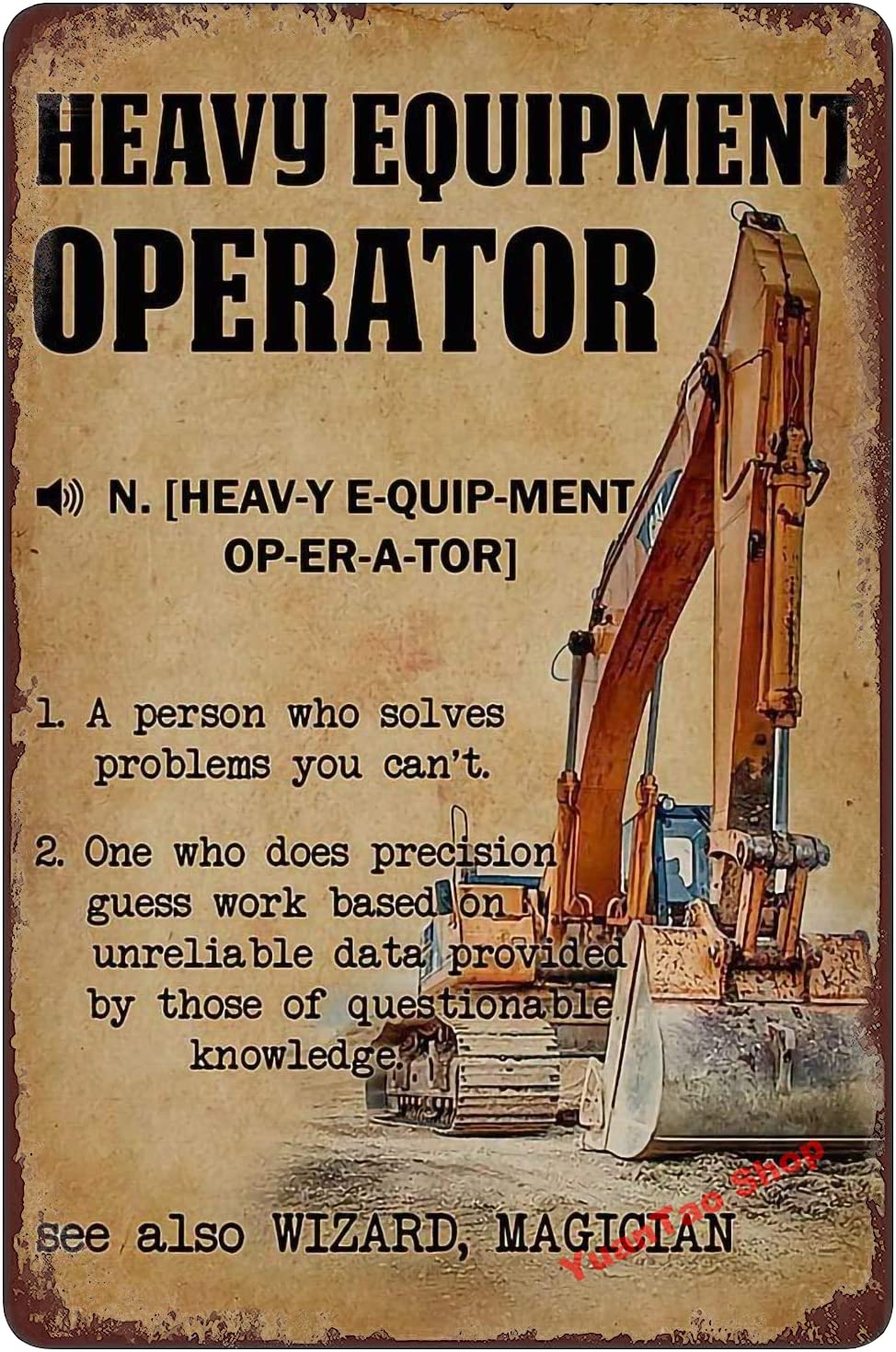 Excavator Heavy Equipment Oper - Heavy Equipment Sign 리뷰 및 가격