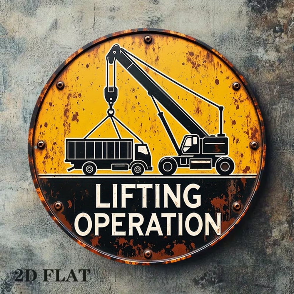 2D Metal Sign Round 20cm Retro - Heavy Equipment Sign 리뷰 및 가격