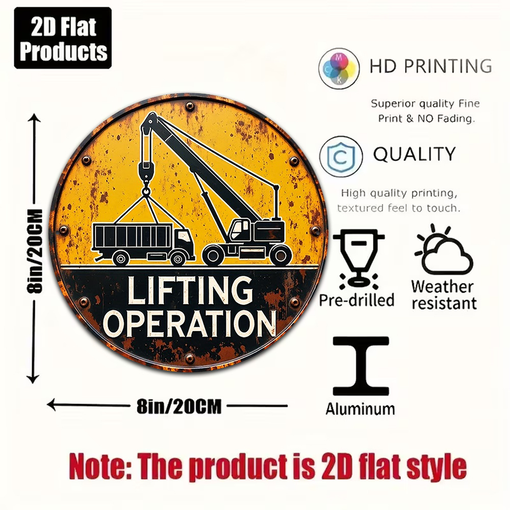 2D Metal Sign Round 20cm Retro - Heavy Equipment Sign 리뷰 및 가격