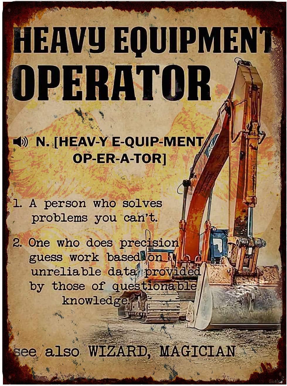 Funny Tin Sign Excavator Heavy - Heavy Equipment Sign 리뷰 및 가격